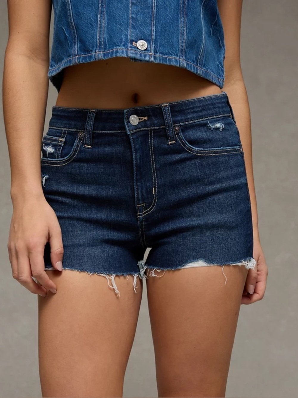 American Eagle Outfitters Dark Blue Stretch Denim Shorts size 6